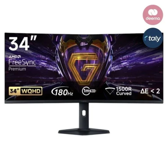 Xiaomi Curved 34 Inch WQHD 180Hz Refresh Rate 1Ms Gaming Monitor - Black